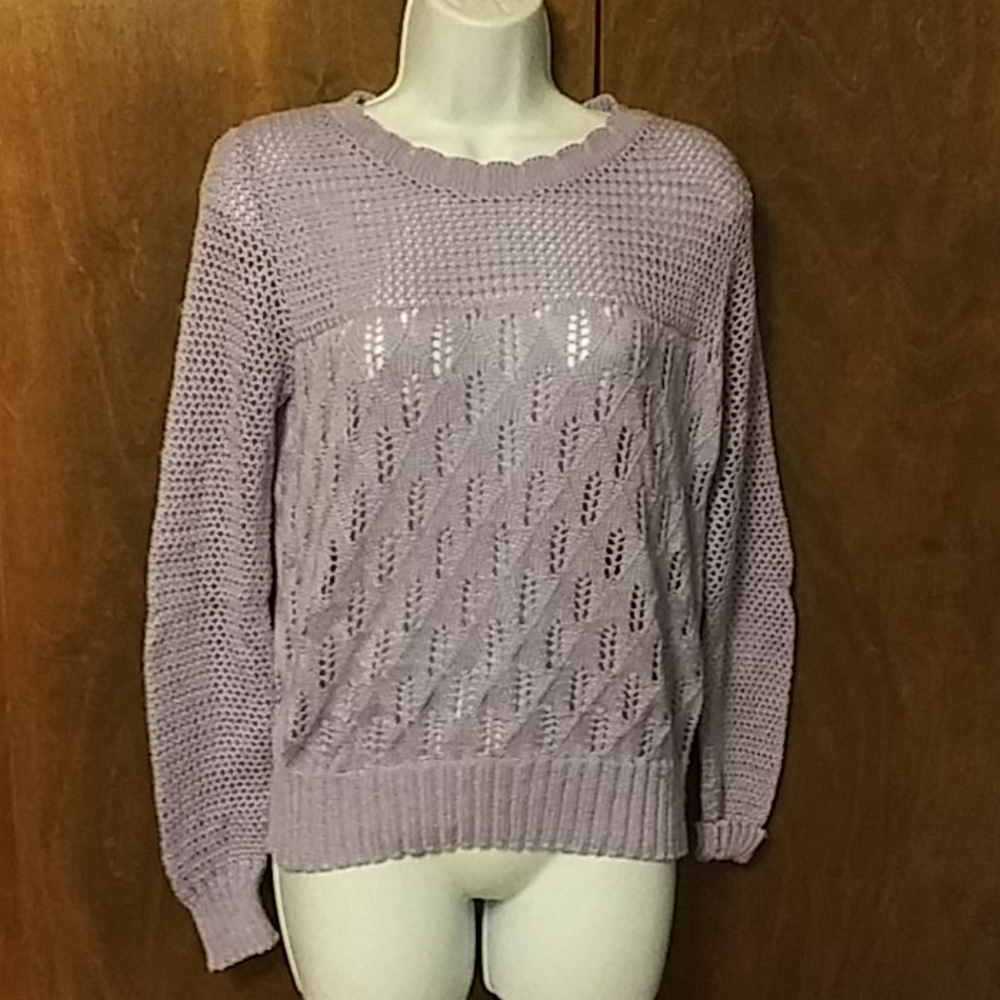 CUDDLE KNIT LAVENDER ROUND NECK SWEATER